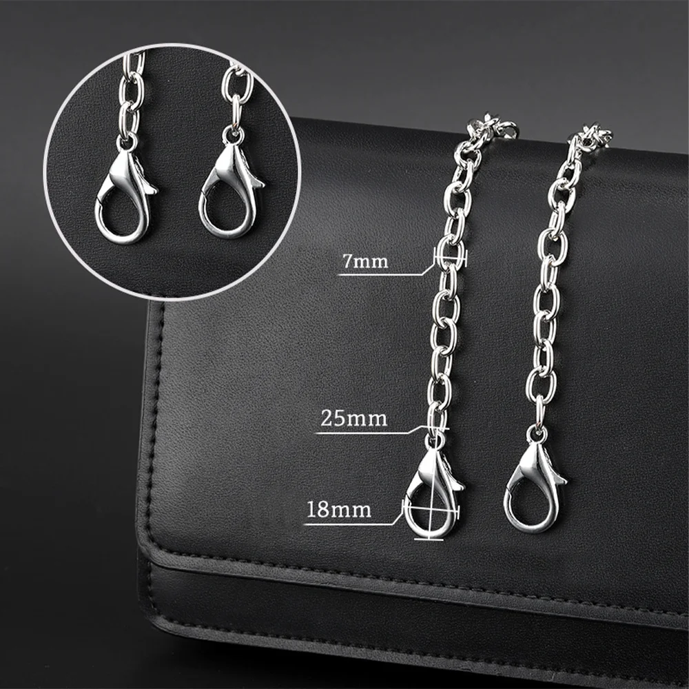 40-120cm Metal Aluminum Bag Chain Replacement Parts Accessories for Hand-Woven Shoulder Handbag DIY Handmade Detachable Straps