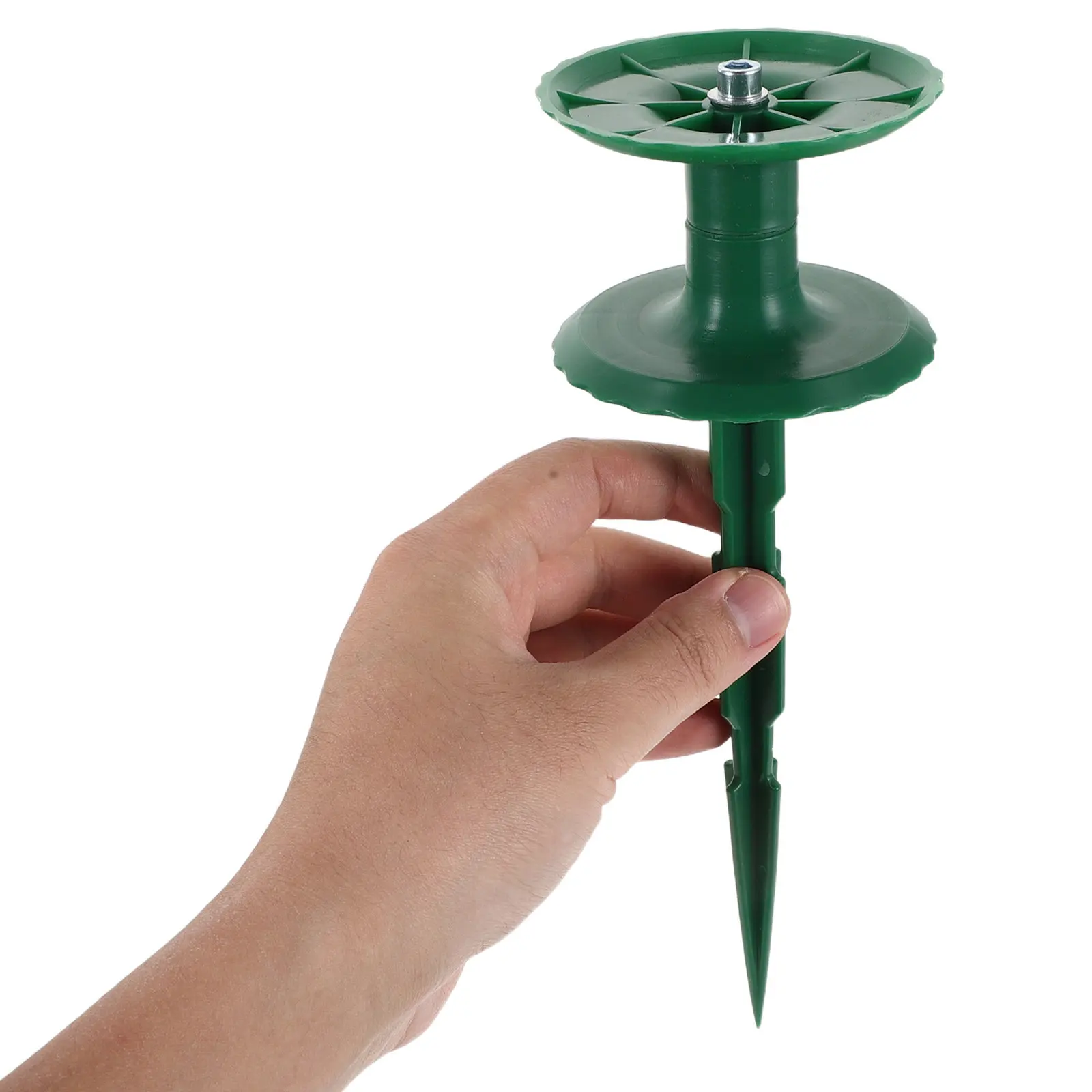 4Pcs Garden Hose Guide Stakes Double Disc Rotating Spike Protect Flower Beds Vegetable Garden Lawn Hose Keeper