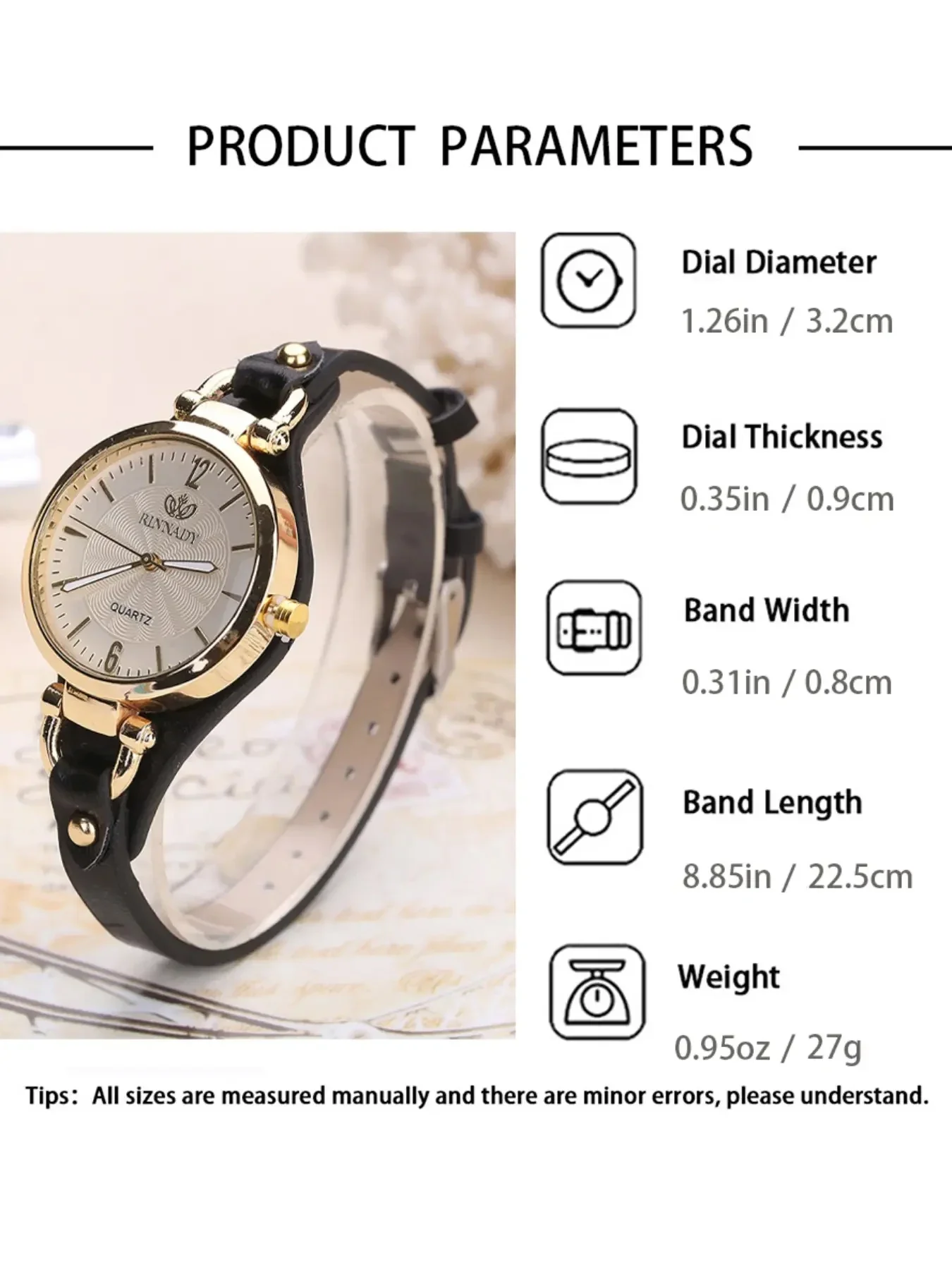 5Pcs Women Quartz Watch Set, 5 Styles Weekly Rotation Wear Elegant Ladies Wristwatch Leather Chain Band Female Watch