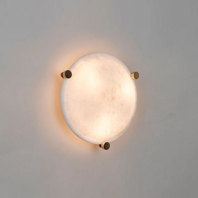 

Nordic postmodern minimalist marble wall lamp creative round dining room living room bedroom bedside study marble wall lamp