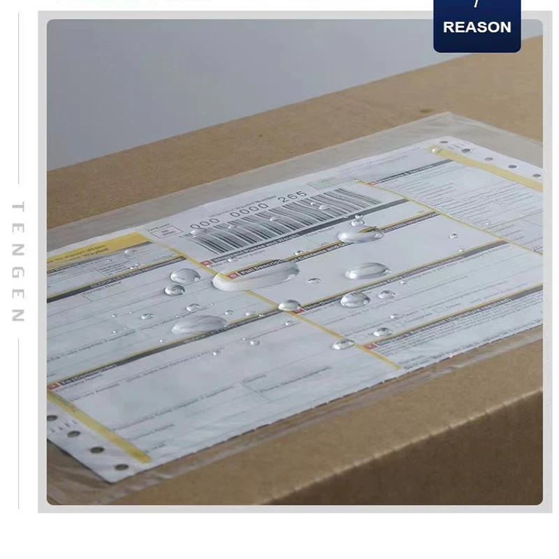 Sacs à dos en plastique transparents, 50 pièces/lot, sac pour billets, format papier pour facture unique, autocollants d'emballage, sac de courrier, documents d'expédition