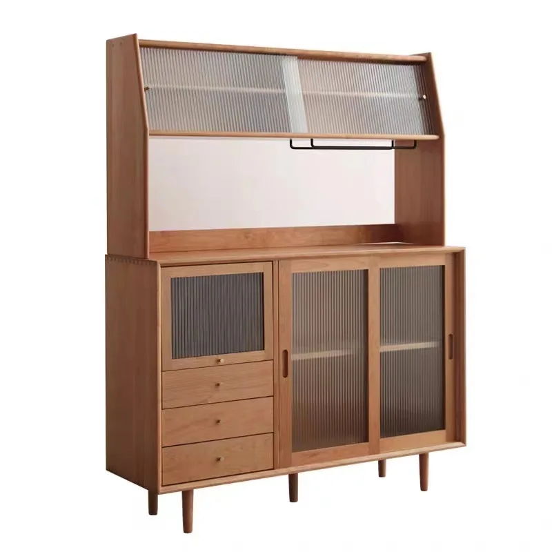 Nordic solid wood chest, bedroom storage cabinet, living room, cherry wood storage side cabinet