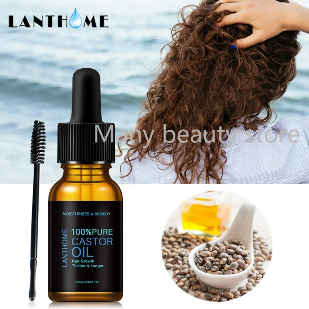 Lanthome Castor Oil Eyelash Growth Serum Hair Growth Treatment Preventing Baldness Anti Hair Loss Nourishing Roots Care 10ml