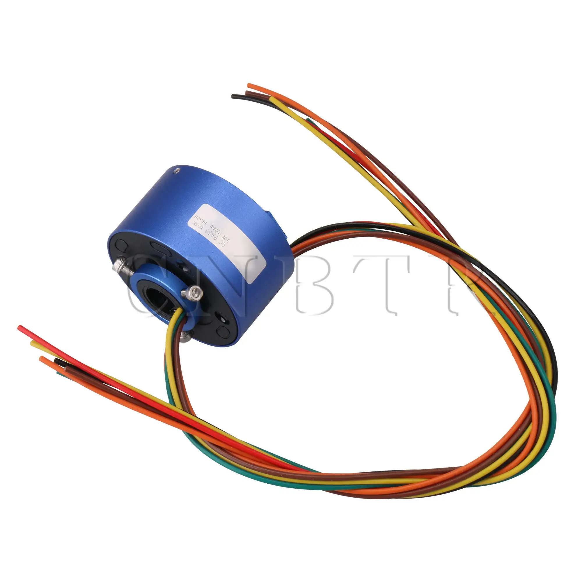 

CNBTR 6 Wires 380V 10A 12.7MM Hole Dia Blue Metal Plastic Via Hole Capsule Slip Ring for Electronic Equipment