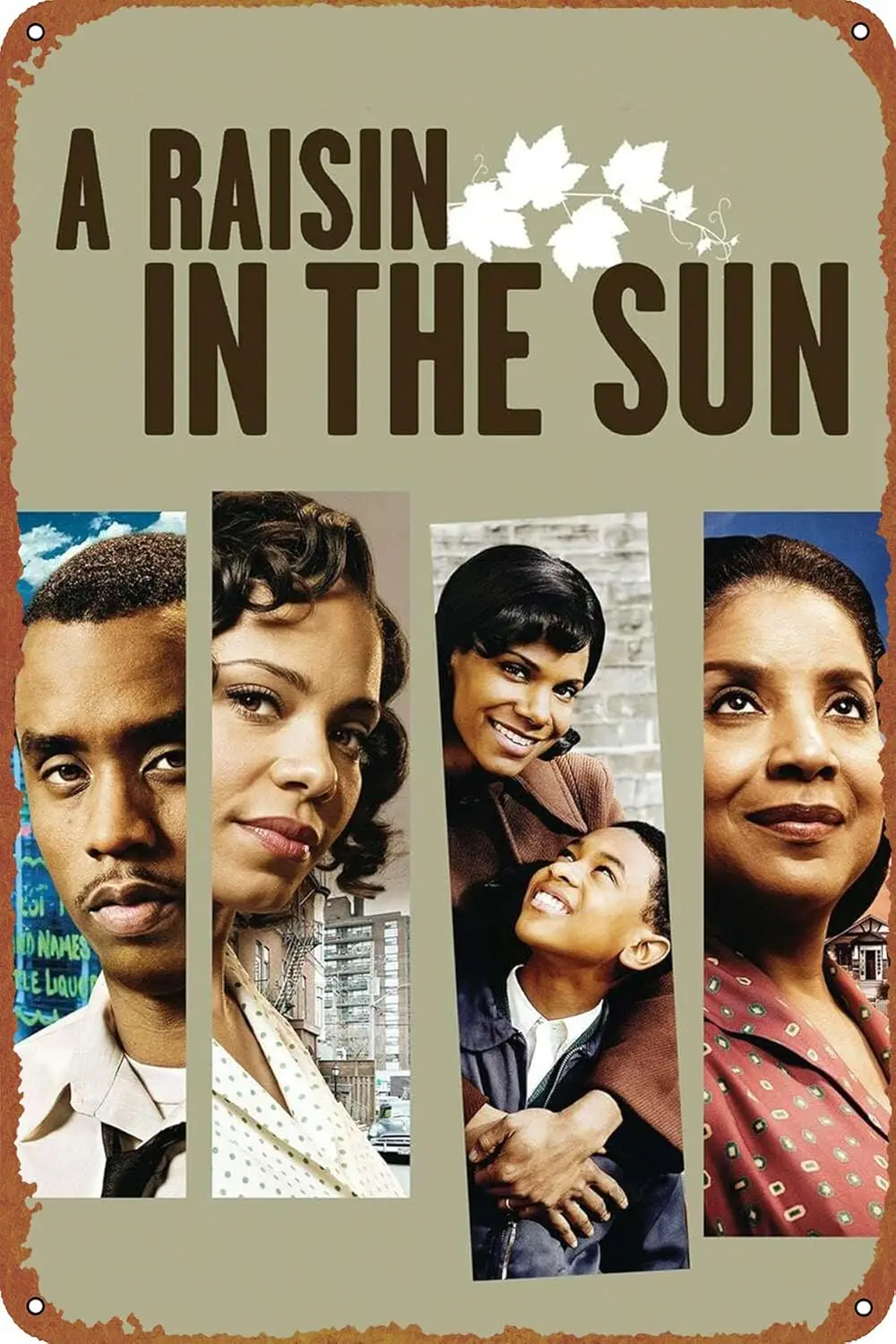 A Raisin in the Sun Metal Tin Sign Garage Sign Wall Decoration Old Car Shop Movie Poster Oil Station Sign 8 × 12 inches