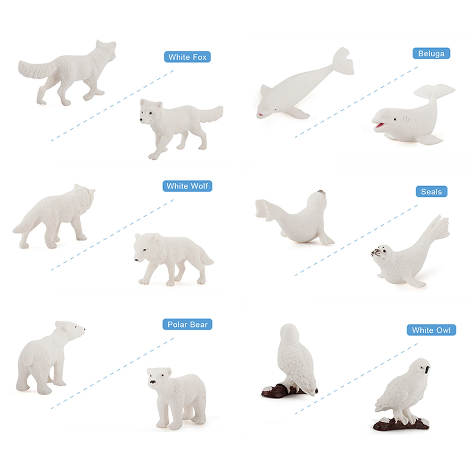 Simulation Arctic Animals Figures Penguins North Pole Bear Dolphin Action Figurines Collection Model Toys For Children Gifts