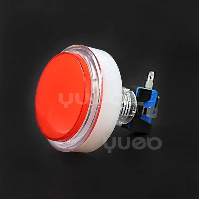 60Mm Large Round Full Transparent Straight Edge Automatic Reset Game Machine Touch and Press Switch with Light Button