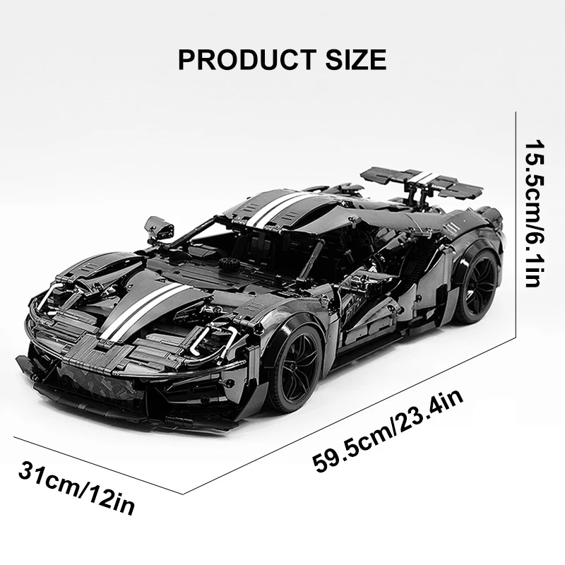 TGL 블랙 도금 테크니컬 슈퍼 스포츠 자동차 모델 빌딩 블록 브릭, DIY 퍼즐 장난감, 어린이 생일 크리스마스 선물, T5042