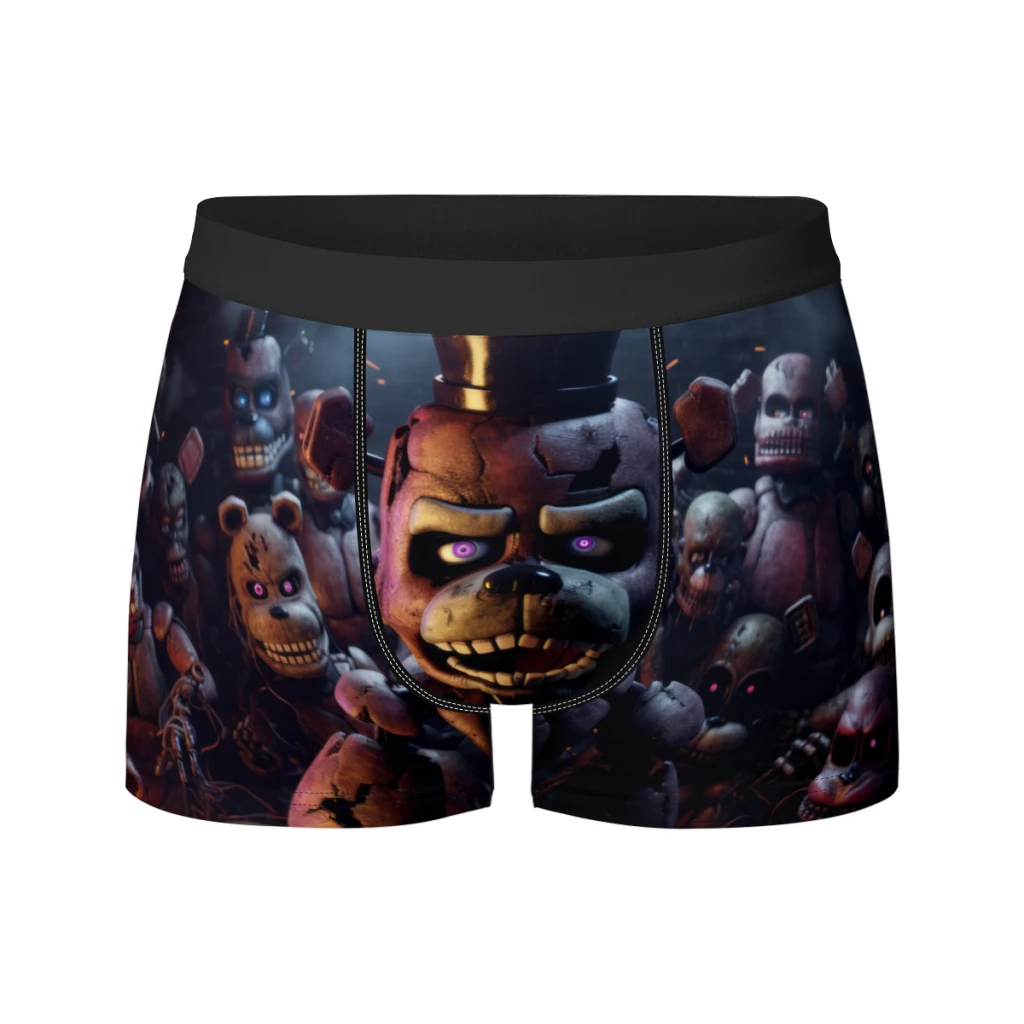 Cartoon-Five-Nights-At-Freddy-Print Milk Silk Man Underwear Boxer Men Underpants Men's Panties Boxers Shorts