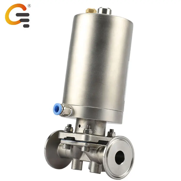 Wholesale Price 304 Stainless Steel Control Valve 2 Way Pneumatic Diaphragm Valve with Actuator