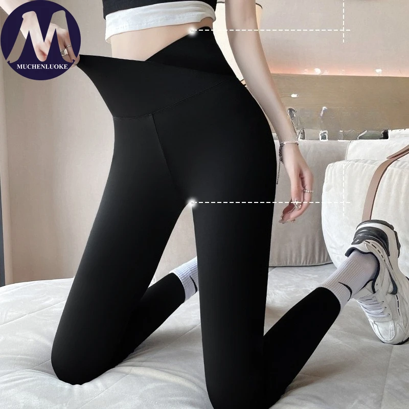 Leggings mulher primavera outono novo elegante cintura alta sexy calças de yoga moda fino ajuste levantar nádegas apertar abdômen leggings
