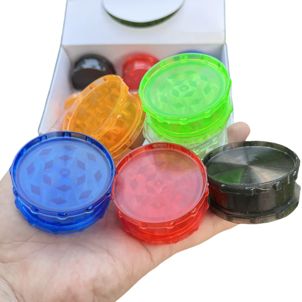12 Teile/paket 60MM 3 Schichten Kunststoff Pfeffermühle Gewürz Brecher Hand Muller Rauchen Mühle Gemischte Farbe