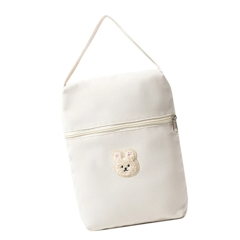 F19f bolsa fraldas bebê com urso desenho animado, resistente desgaste, bolsa mãe, capa portátil