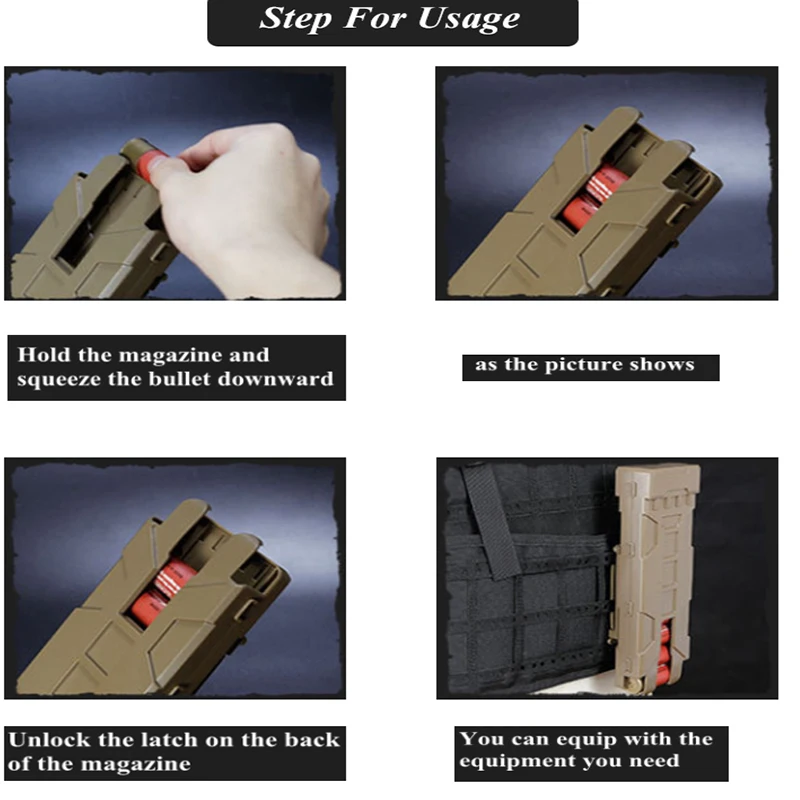 Tactical Molle Magazine Box, Outdoor Hunting Ammunition Case, Bag Reload Shotgun Carrier, 10 Rounds, 12 Caliber