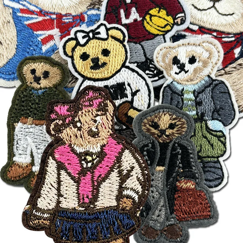 DIY Embroidered Patch - Cute Emoji Bear Mini Embroidery Patch for Personalized Decorative Patches on Clothing, Shoes, and Socks