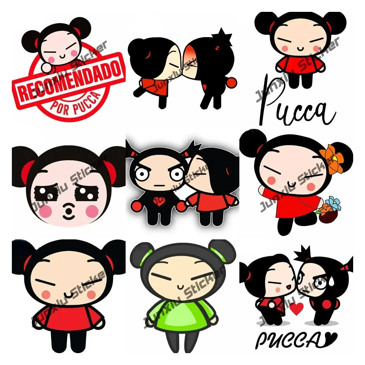 

Pucca Love Garu Cute Anime Stickers Kawaii Scratch-Proof Waterproof Decals Stickers for Cars Camping Car Decoration Accessories