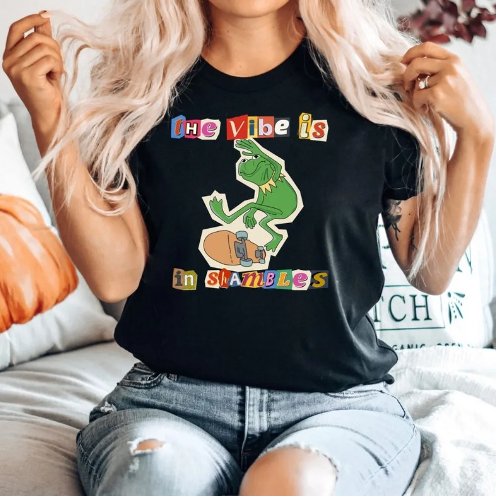 The Vibe Is in Shambles Shirt Meme Gaslight Ironic Shirt for Friends Birthday Weird Shirts Vibe in Shambles Funny Frog