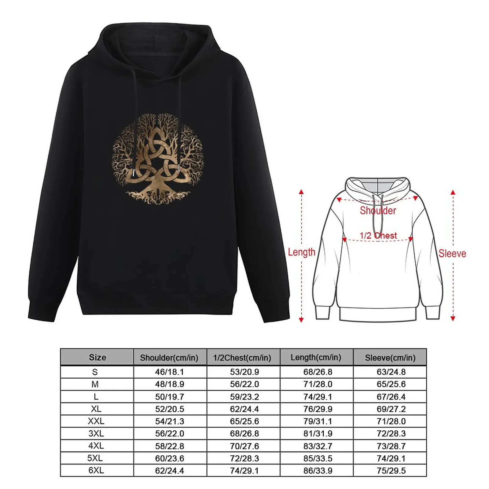 Tree of life -Yggdrasil with Triquetra Pullover Hoodie men's sweat-shirt autumn new products oversized hoodie