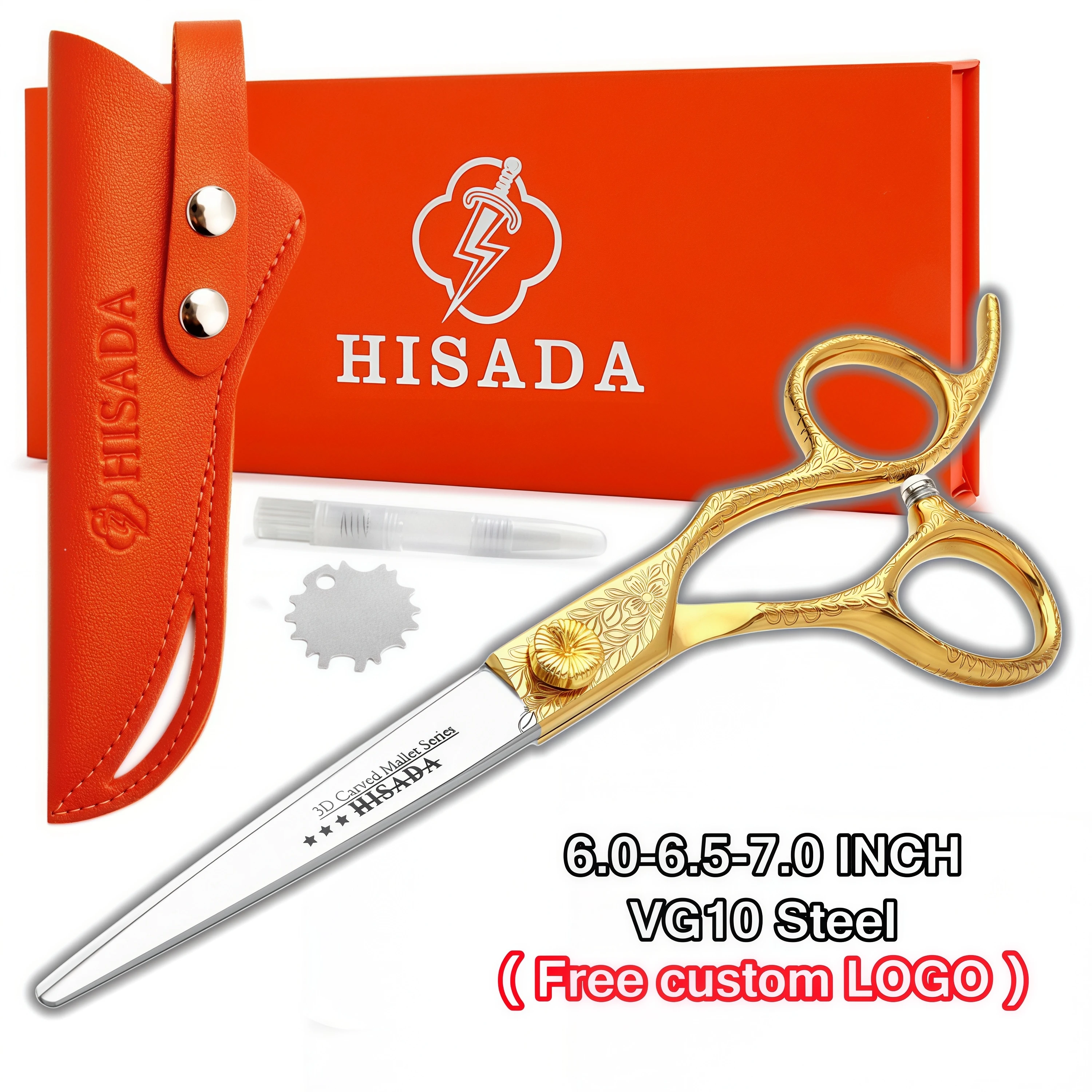New barber scissors professional barber scissors 6.0/6.5/7.0 inch scissors Japanese handmade VG10 steel hairdressing scissors