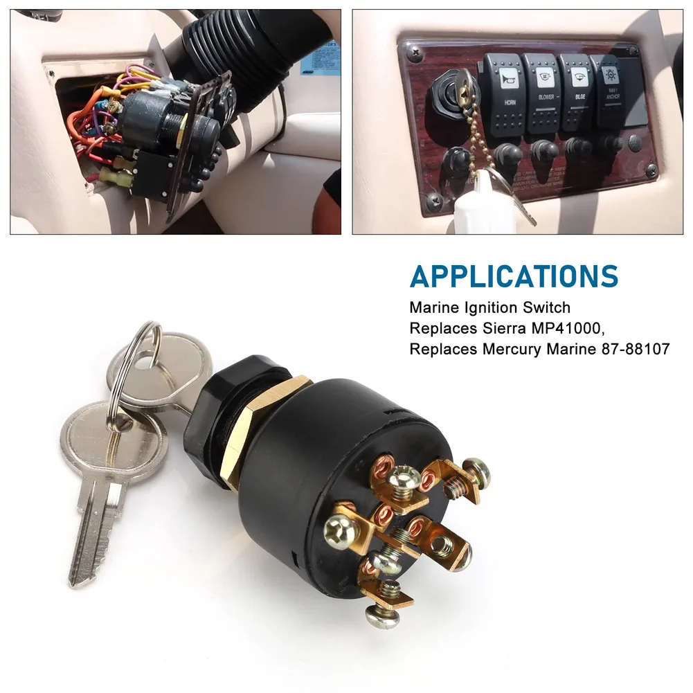Marine Vehicle Accessory Ignition Switch Non-conductive Housing Push To Choke Maximum Protection Non-Conductive Housing