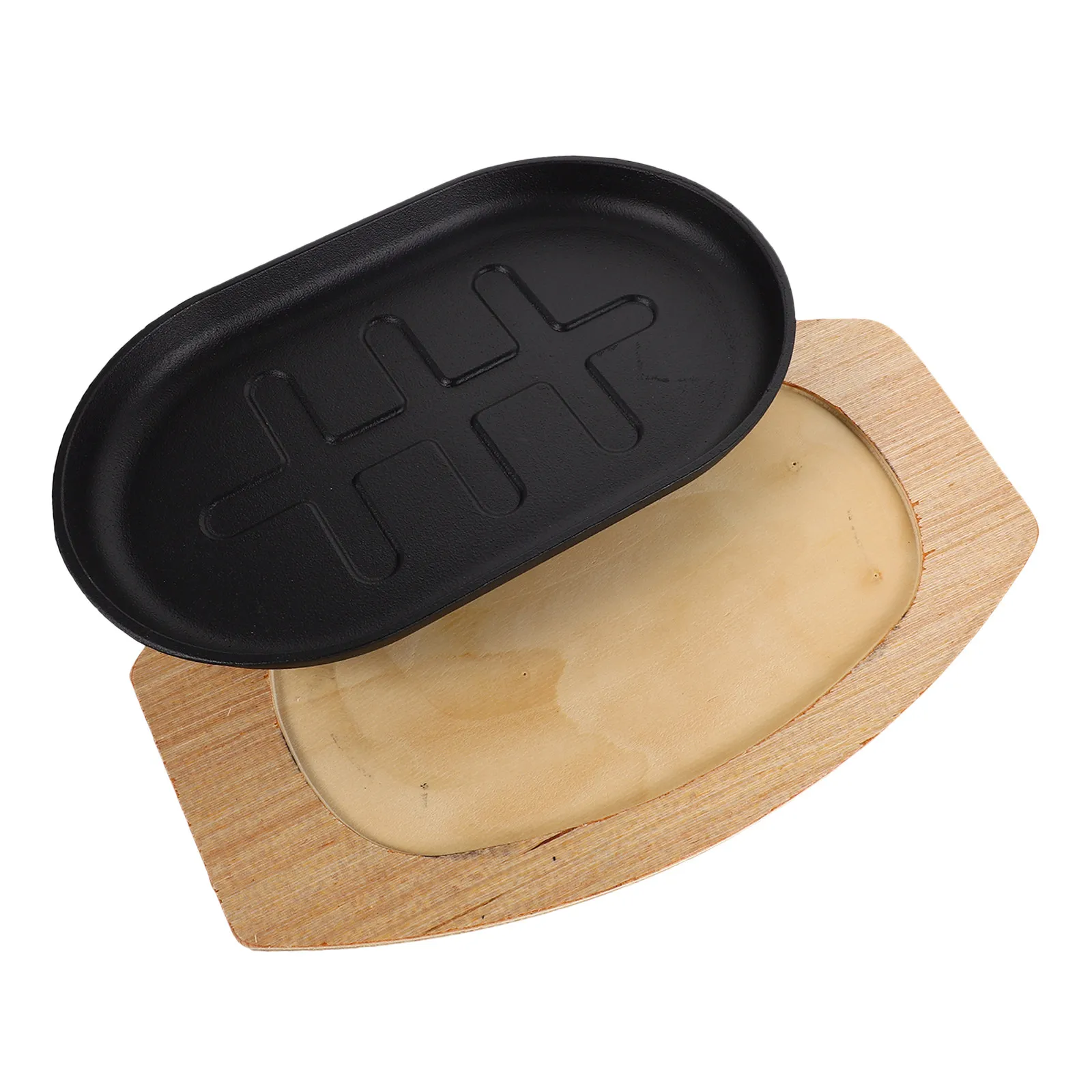 Plancha de Hierro Fundido para Asar Carne, Pre-Sazonada, Resistente, Apta para Horno, para Fajitas, Barbacoa, Camping, Restaurante, Cocina Casera