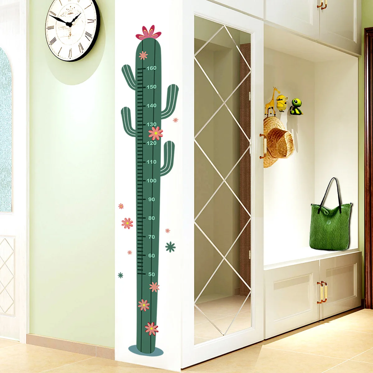 Cartoon Cactus Height Sticker Decorative Wall Sticker Living Room Room Decoration