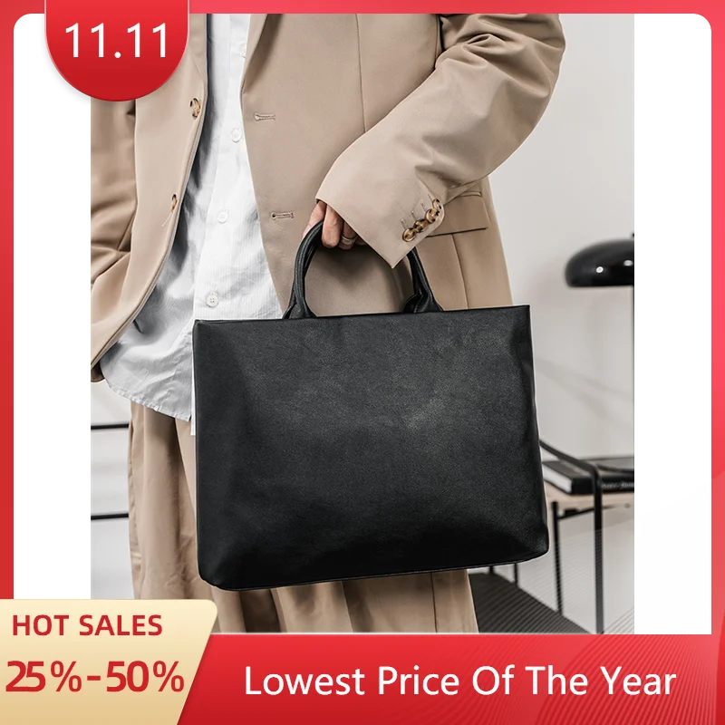 2024 New Model Business Men\'s Handbags Commuting Documents Computer Bags Office Bags Versatile and Fashionable Men\'s Briefcase