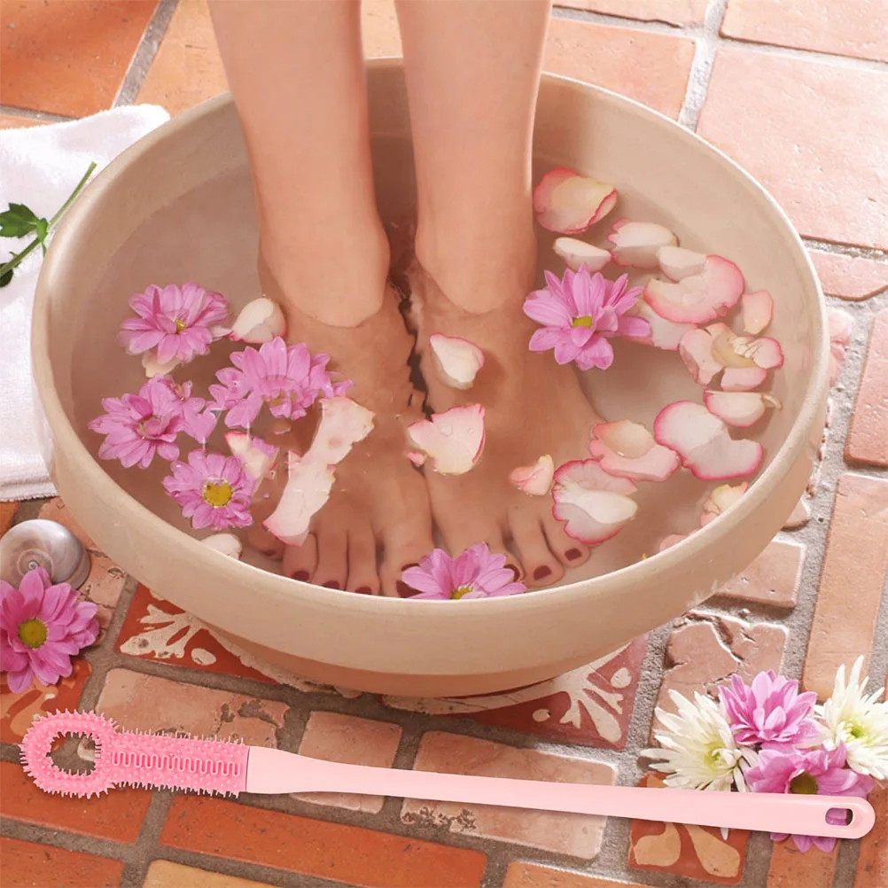 2 قطعة فرشاة تنظيف فجوة أصابع القدم أداة تنظيف لطيفة للعناية بالقدم مع مقبض طويل متعدد الاستخدام لغسيل الحمام من أجل الأوساخ الفعال