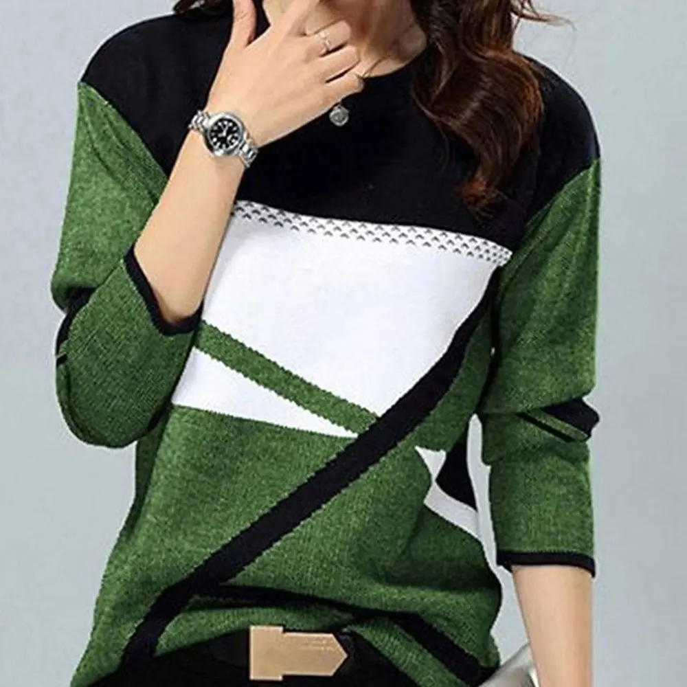 

Autumn Winter Long Sleeves Korean Fashion O-neck T-shirt For Women Floral Print T-shirts Ladies Casual Top Tee Woman Clothes