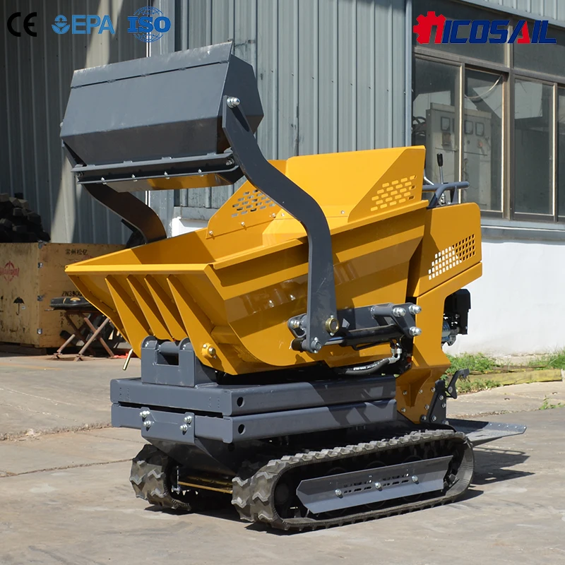 

Мини-гусеничный самосвал для бездорожья с гидравлическим подъемником и резиновыми гусеницами, грузоподъемность 500 кг, с возможностью нанесения логотипа, сертификат CE