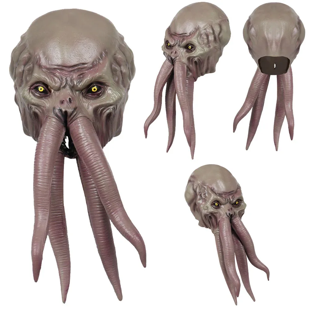 Baldur Cos Gate illithids Mind Flayer máscara Cosplay máscaras de látex casco mascarada fiesta de Halloween accesorios para adultos hombres mujeres