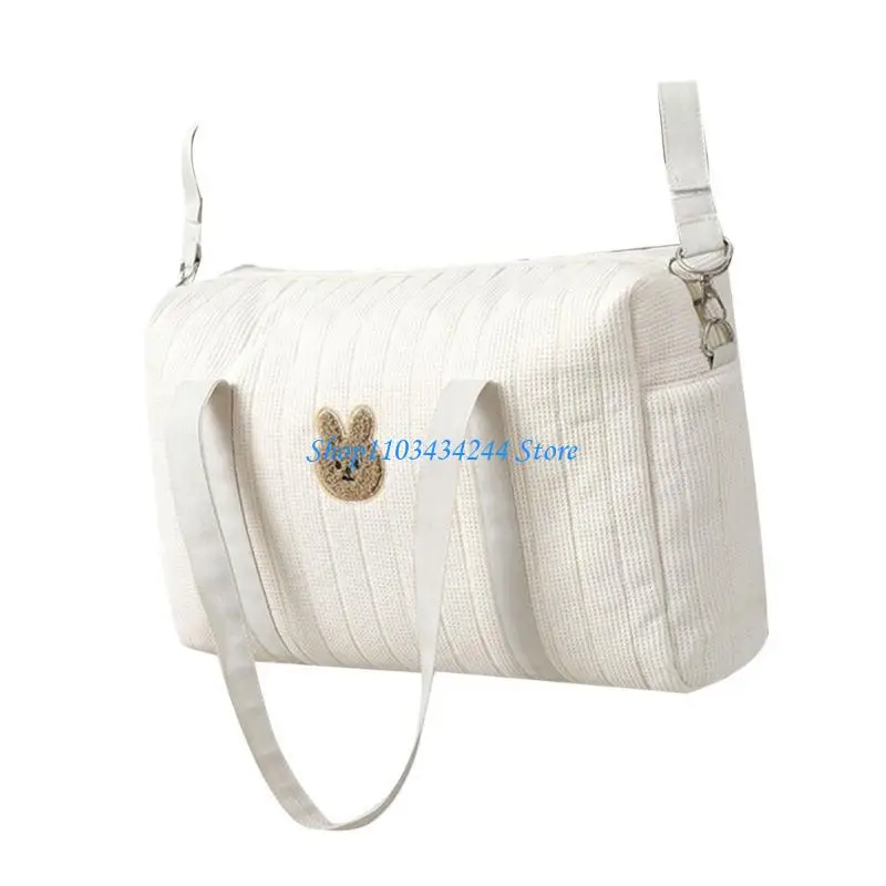 

Дорожная сумка для детских подгузников из хлопчатобумажной ткани, сумка для мамы с вышивкой и большой вместимостью для занятых