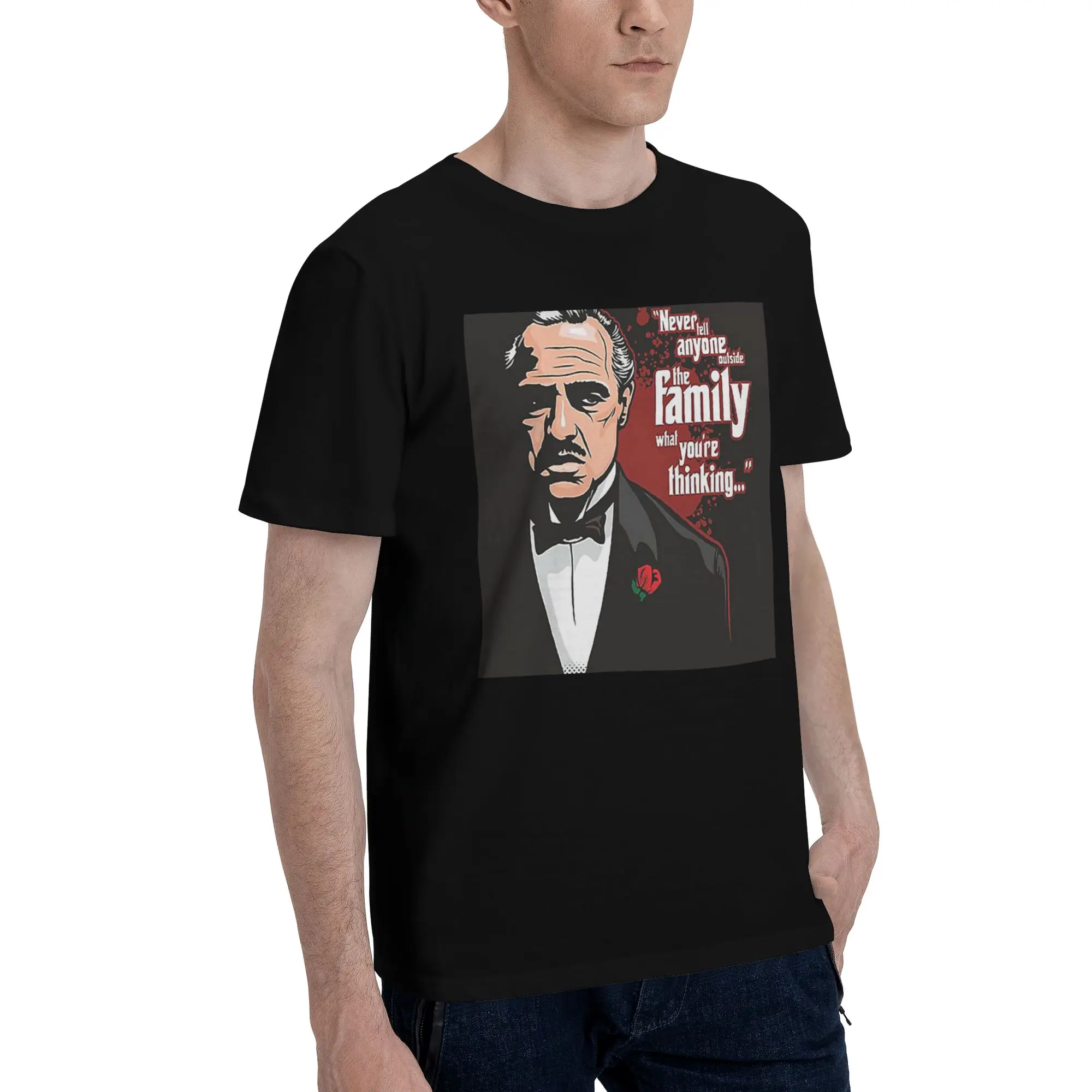 

The Godfath Men T-Shirt Plus Size T Shirts Men's Round Neck Cotton Tees Short Summer Male