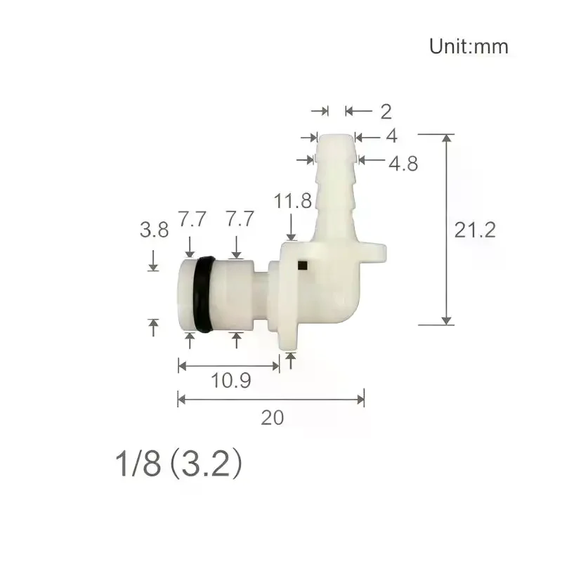 1/3PCS Bend Adapter Valve Durable Wear‑resistant Sealing Conductive Male Female Connector Plastic Quick Plug Hose Connection