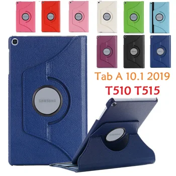 For Samsung Tab A 2019 10.1'' T510 T515 Case 360 Rotating Smart Auto-Sleep PU Stand Cover for Samsung SM-T510 T515 10.1'' Cover