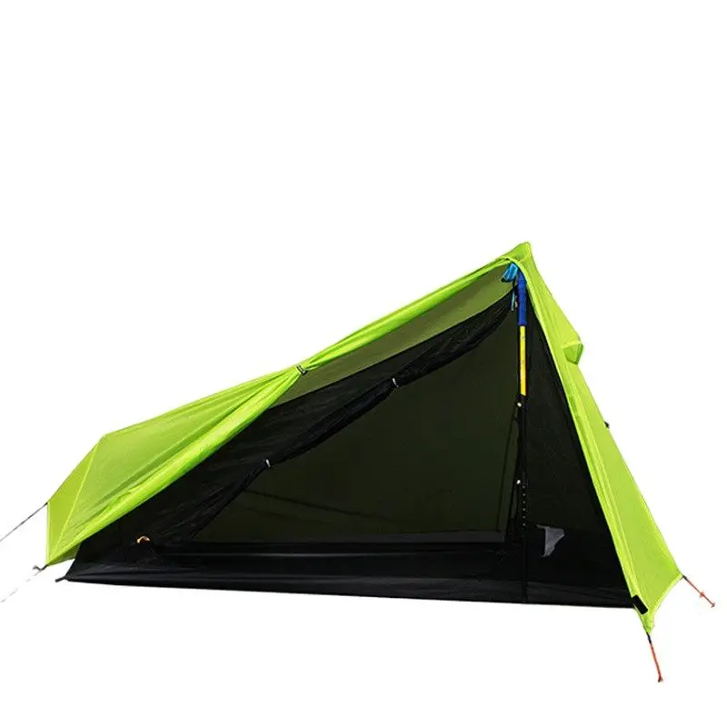 Outdoor Ultralight Rodless Camping Hiking 3 Season 15D Nylon Silicon Coating Double Layer Tent