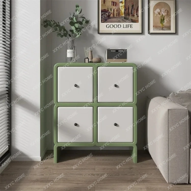 Cream four-bucket drawer cabinet paint bedroom storage cabinet storage multi-layer solid wood home entrance cabinet