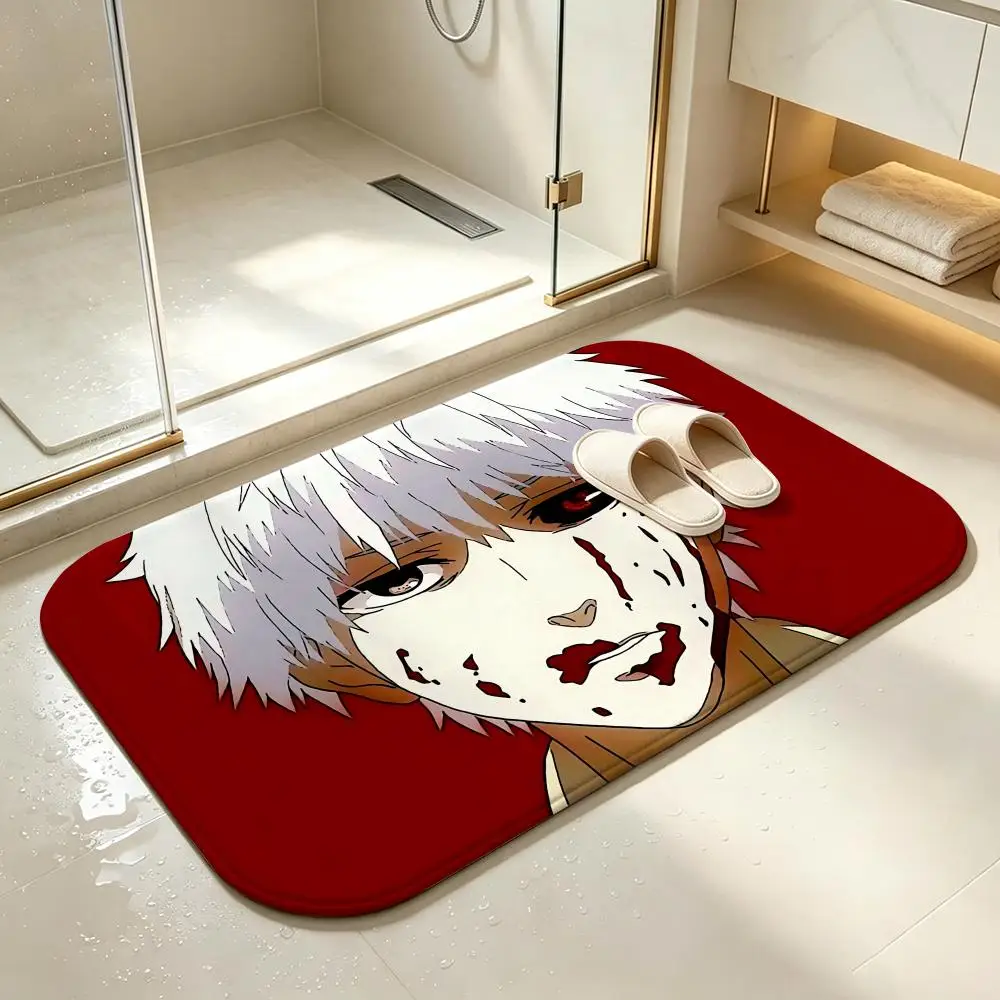 Anime-Tokyo GhoulS Floor Mat Bedroom Carpet, Bathroom Foot Mat, Doormat, Non-Slip Absorbent Multi-Use