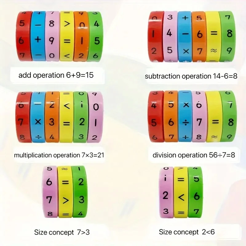 Magnetic Math Roller Toy for Kids - Early Education Arithmetic Learning Montessori Preschool Educational Arithmetic Puzzle Gift
