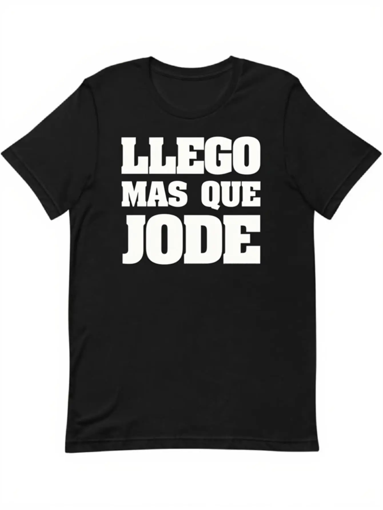 Funny Men's Black Graphic T-Shirt Bold Spanish Phrase Large White Block Letter Typography Statement Print 100% Cotton Heavyweight Short Sleeve Casual Streetwear Tee