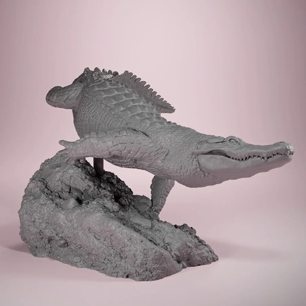American Crocodile Swimming Posture 3D Printed Decorative Painting Blank Figurines Miniatures Decoration Crafts Gifts