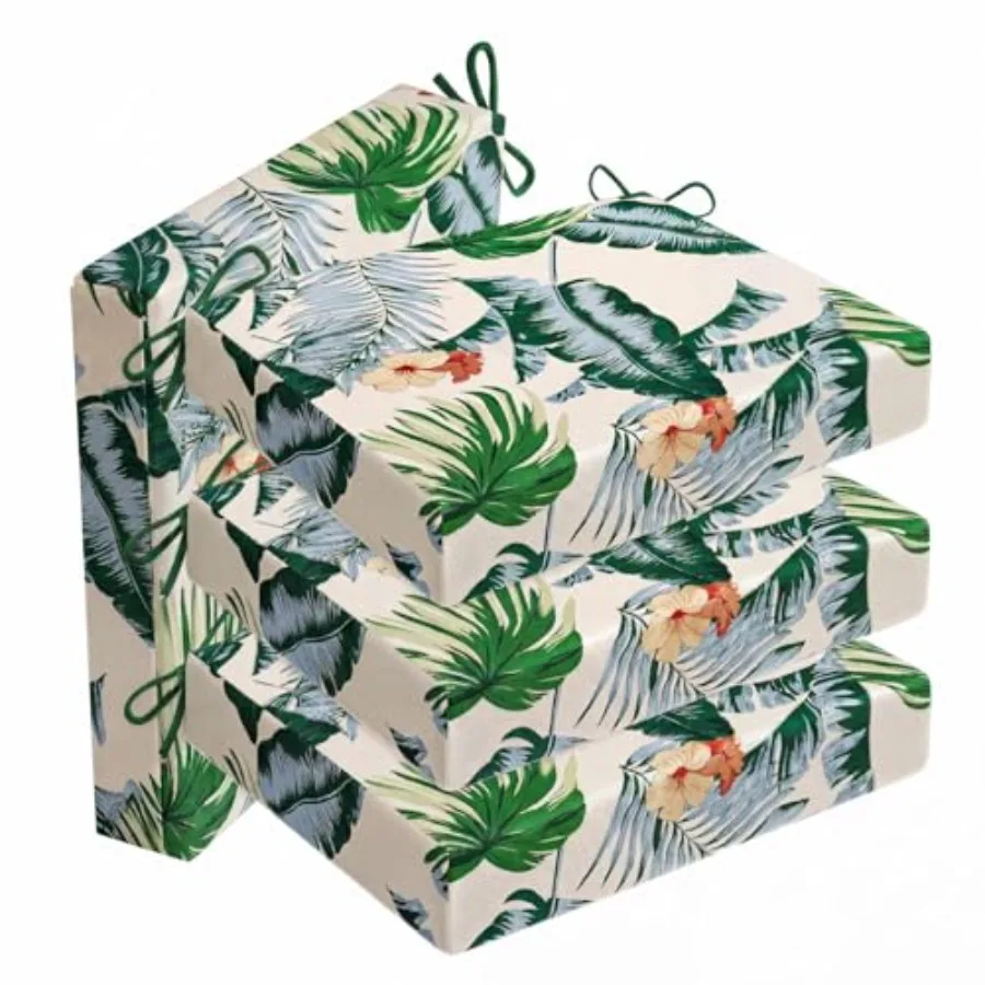 

Подушки для садовых стульев, 4 шт., водонепроницаемые сменные подушки для уличной мебели, губка высокой плотности, подходят для сада/патио/террасы