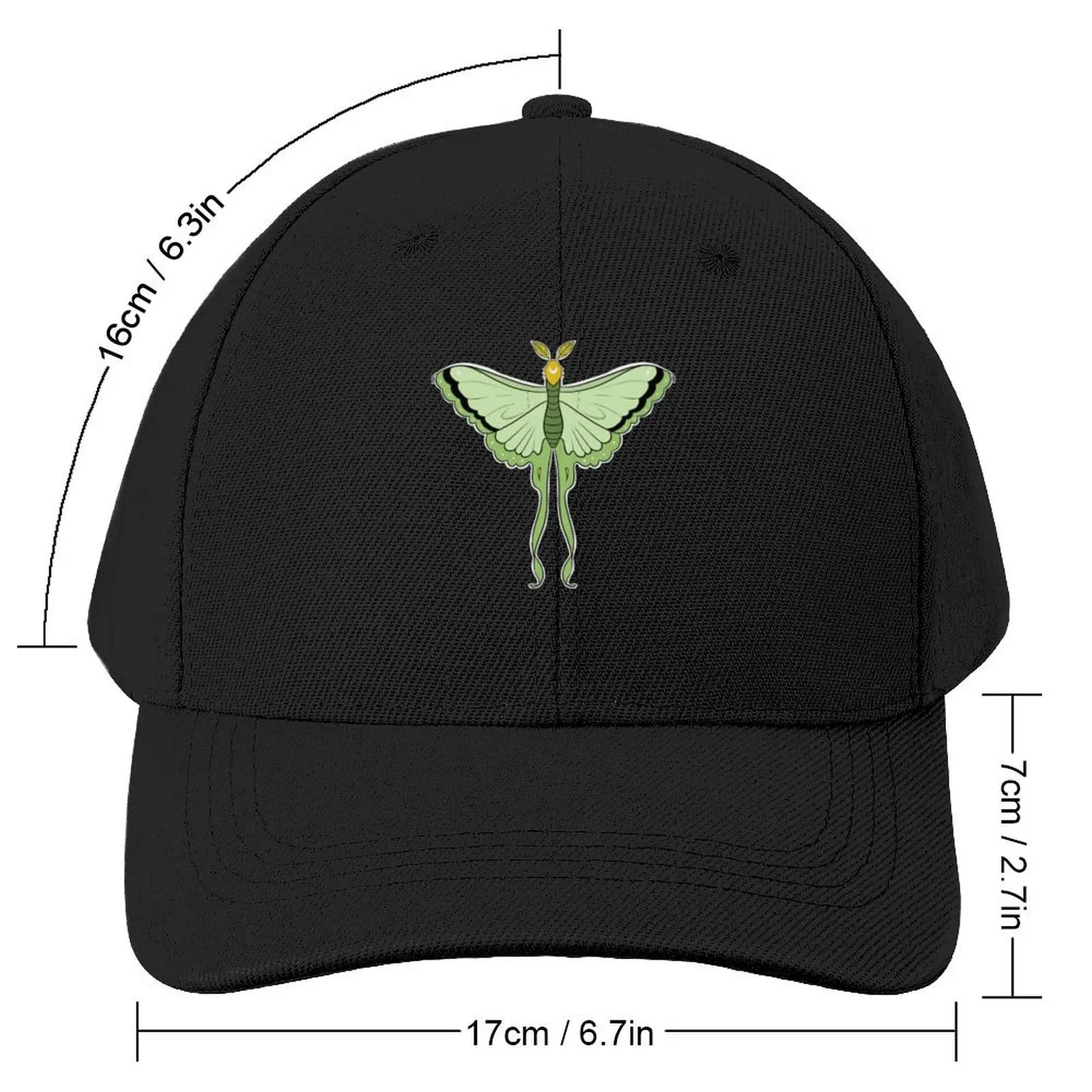 Luna Moth Baseball Cap Fishing cap custom Hat fishing hat Hood Women Beach Fashion Men's