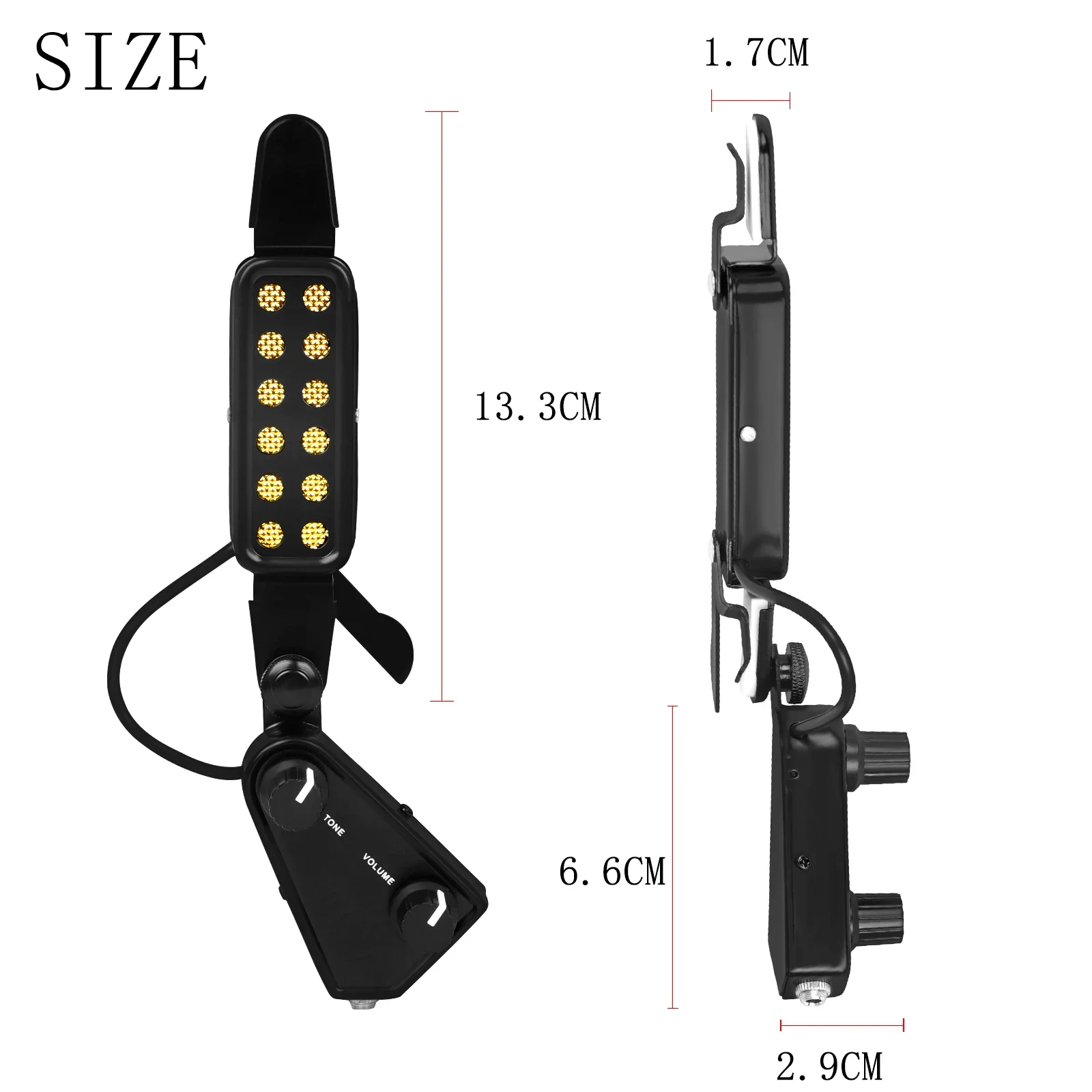 Guitar Pickup Acoustic Guitar Sound Hole Pickup Magnetic Transducer with Audio Cable Guitar Instrument Parts & Accessories