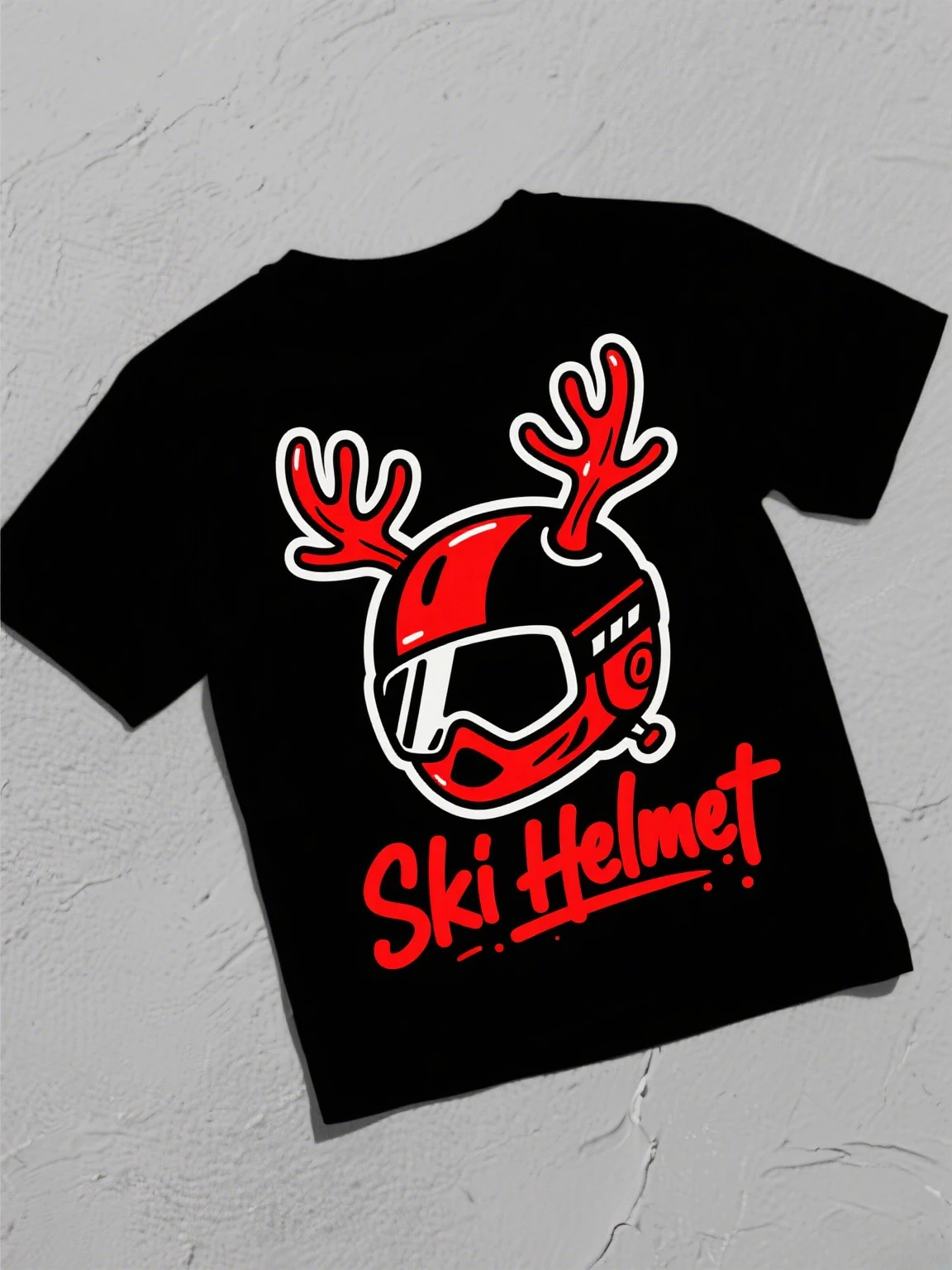 

Готическая футболка Harajuku: лыжный шлем Art — уникальная темная — модная универсальная удобная футболка для любителей зимних видов спорта