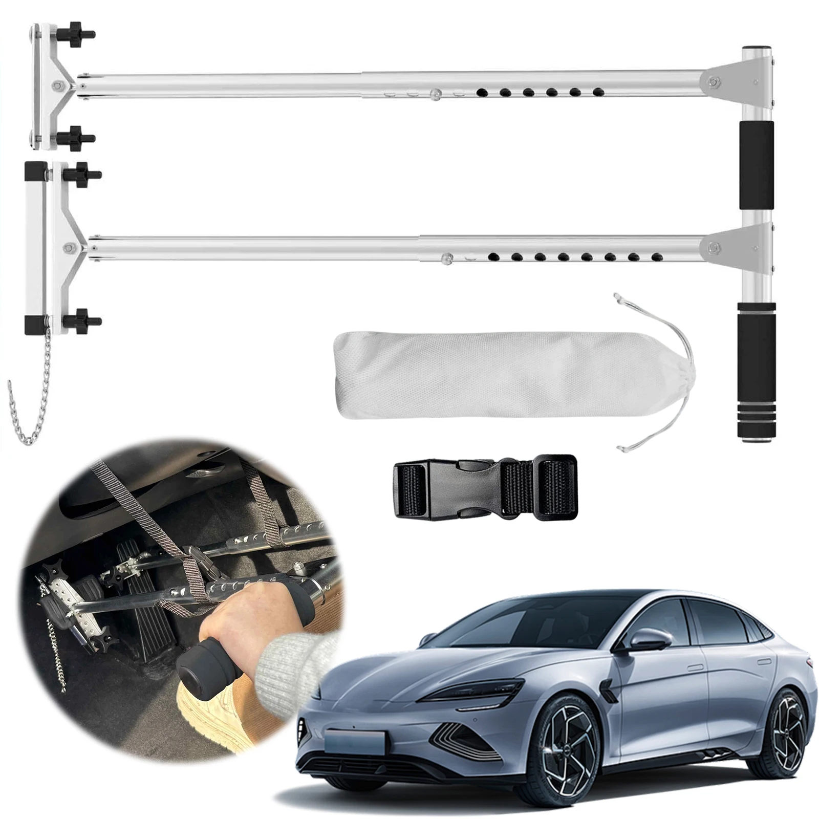 Handicap Driver Hand Control Adjustable Length Handicap Driving Hand Control Car Pedal Assist Controls for Disabled Drivers