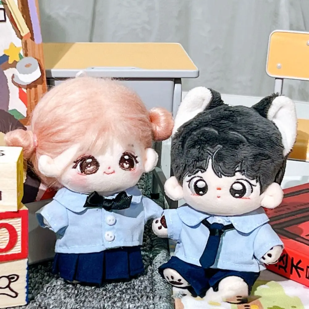 

Мягкая синяя миниатюрная школьная форма, рубашка, галстук, 10 см, кукольная одежда, милое платье для пеленания, игровой хлопковый аксессуар для куклы, детский аксессуар