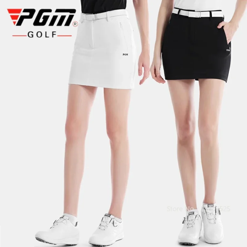 Pgm Golf Clothing Women\'s Short Skirt Breathable Quick Drying Sports Pencil Skirt Casual Zipper Pocket Skorts with Inner Shorts