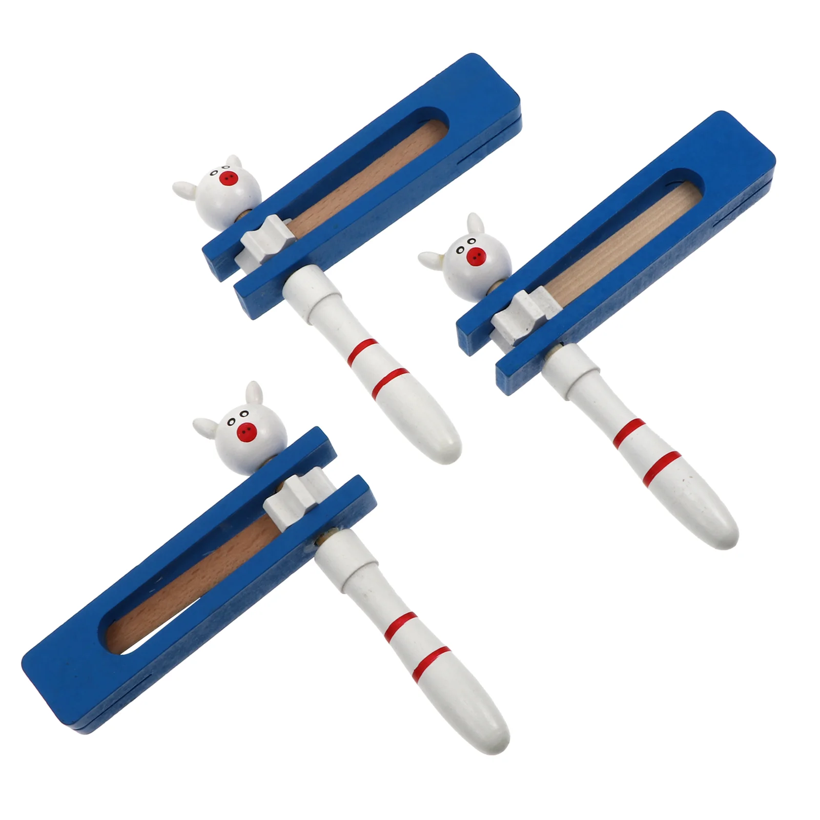 3 Pcs Cartoon Toy Hand Castanet Child Children's Toys Kids Animal Castanets Shape 16X127X2cm Birch