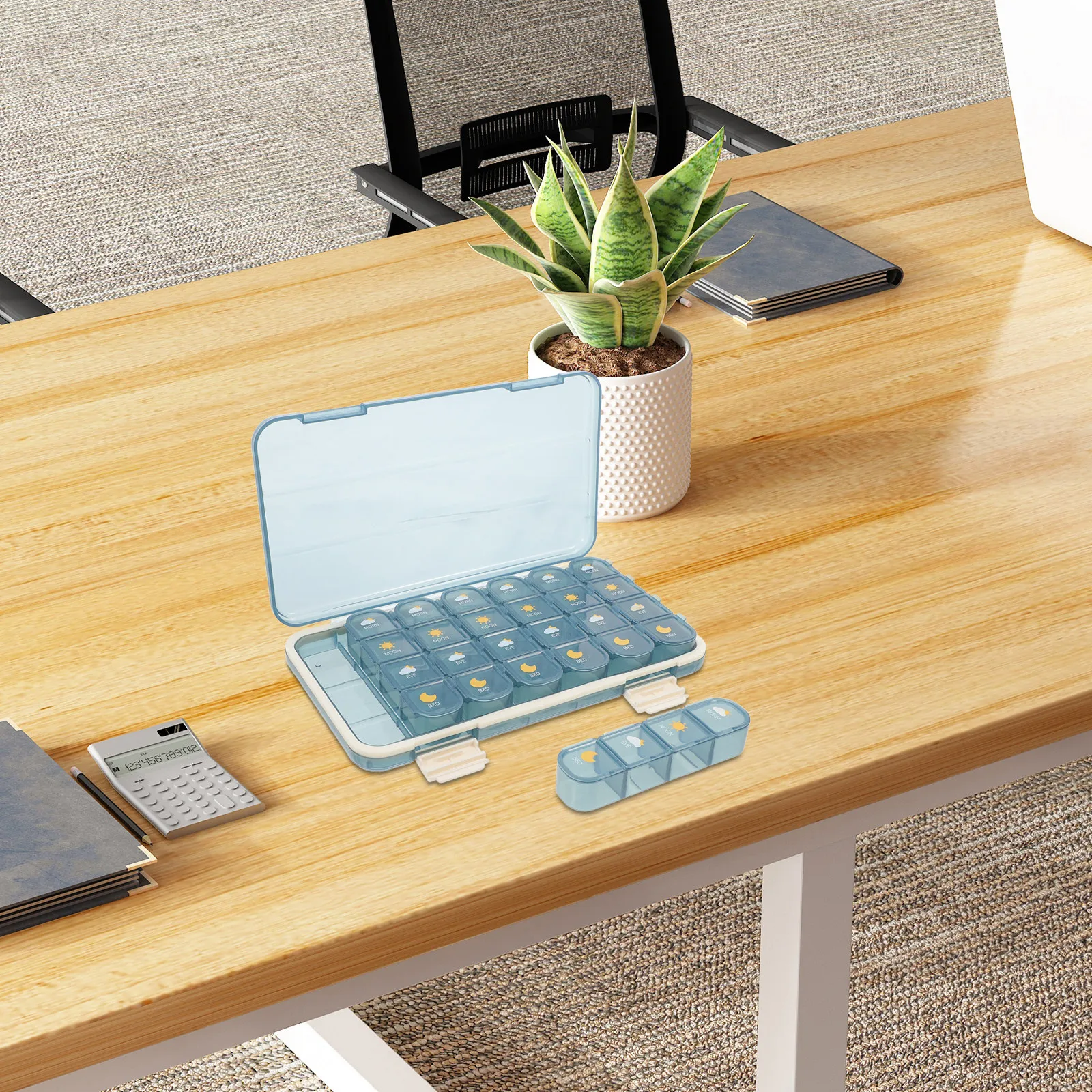 

Dispenser Compact Leakproof Portable Pill Box For Travel Daily Use Small Medicine Organizer Box Seal Travel Medicine